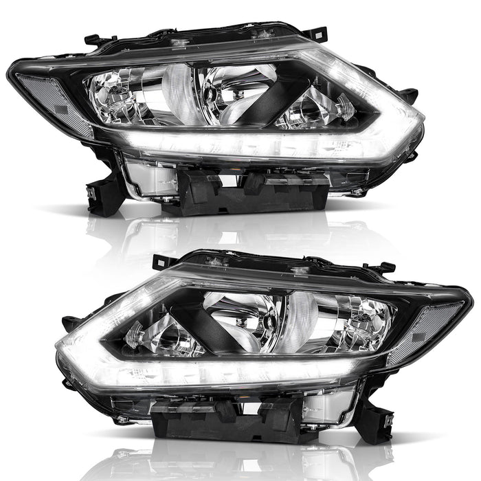 For 2014-2016 Nissan Rogue Headlights (Black)