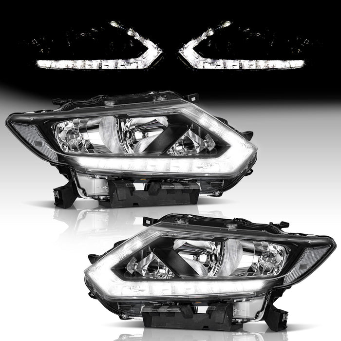 For 2014-2016 Nissan Rogue Headlights (Black)