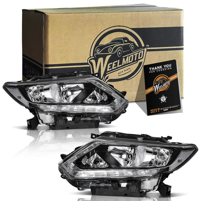For 2014-2016 Nissan Rogue Headlights (Black)
