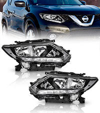 For 2014-2016 Nissan Rogue Headlights (Black)