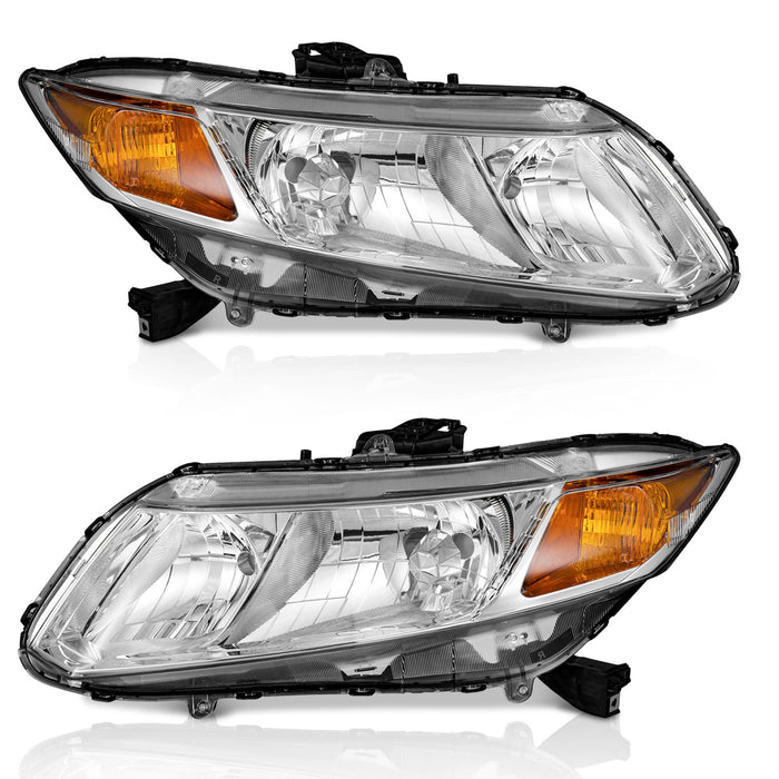 For 2012-2015 Honda Civic Sedan 4-Door 4Dr Coupe 2Dr Headlight (Chrome)