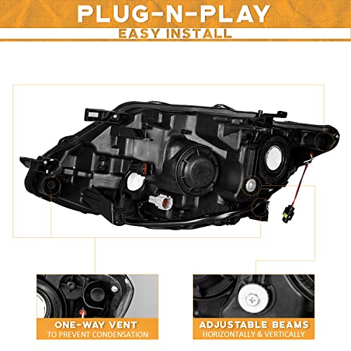 For 2014-2016 Nissan Rogue Headlights (Black)