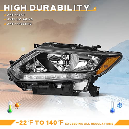 For 2014-2016 Nissan Rogue Headlights (Black)