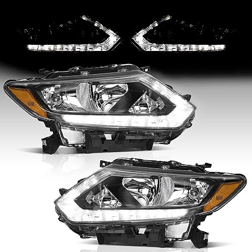 For 2014-2016 Nissan Rogue Headlights (Black)