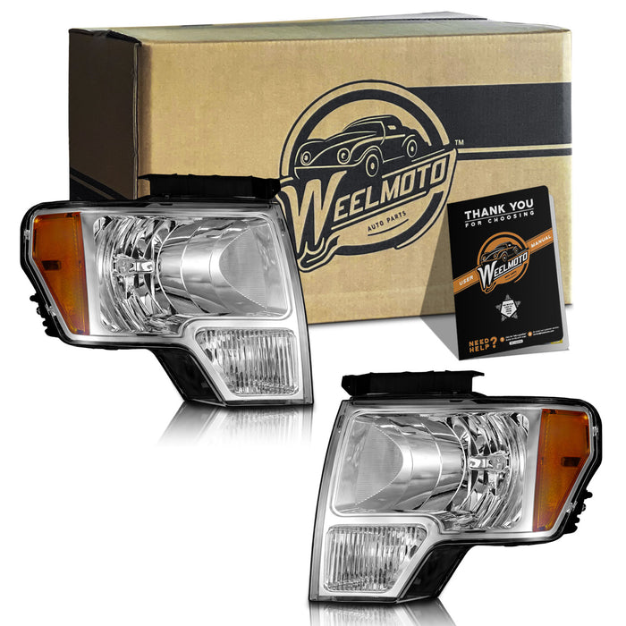 For 2009-2014 Ford F-150 Headlights (Chrome)