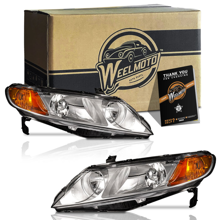 For 2006-2011 Honda Civic 4DR Headlights(Chrome)
