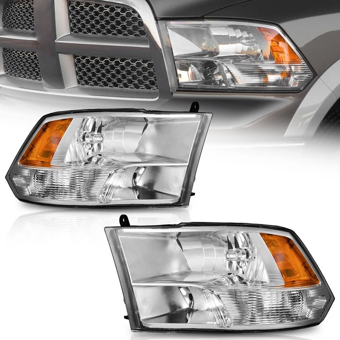 For 2009-2018 Dodge Ram 1500 2500 3500 Quad Headlight (Chrome)