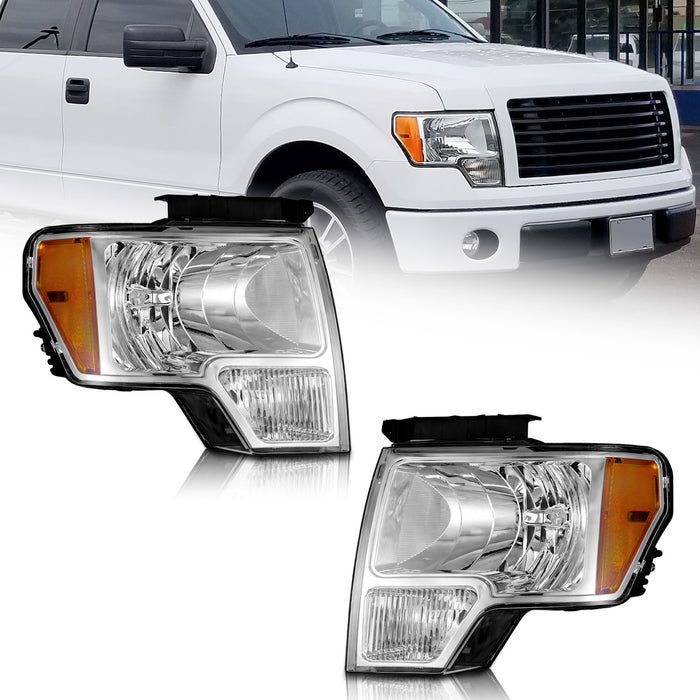 For 2009-2014 Ford F-150 Headlights (Chrome)