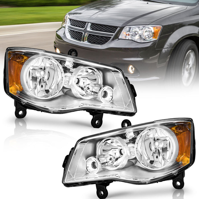 For 2011-2018 Dodge Grand Caravan Headlights(Chrome)