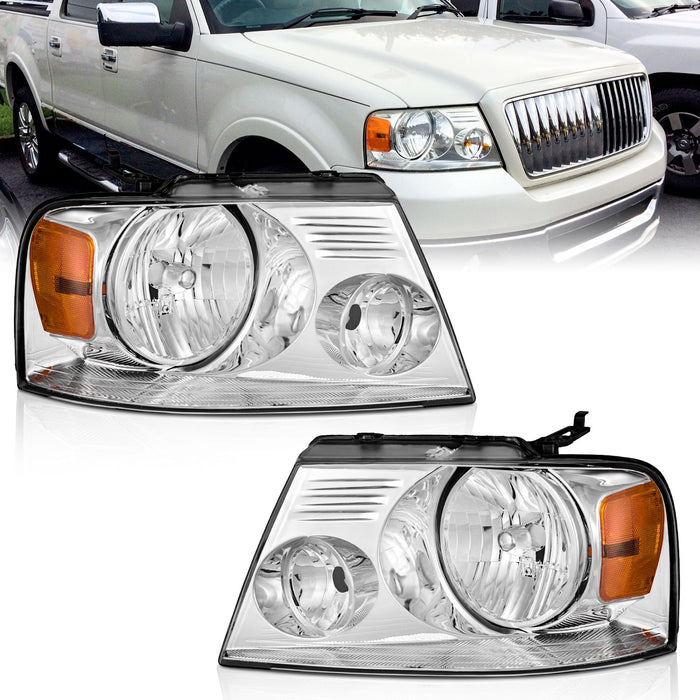 For 2004-2008 Ford F150 Pickup/2006-2008 Mark LT Headlight (Chrome)