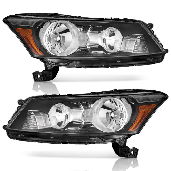 For 2008-2012 Honda Accord 4Dr Sedan Headlight (Black)