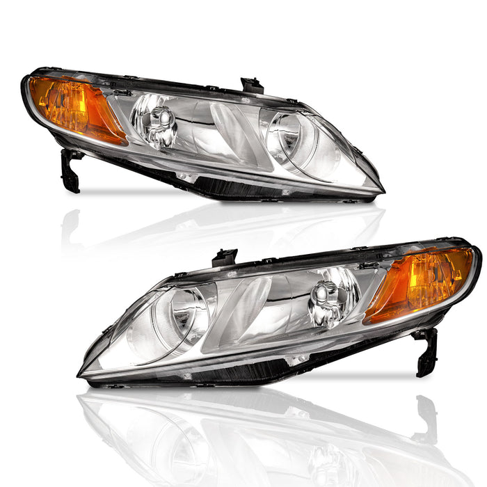 For 2006-2011 Honda Civic 4DR Headlights(Chrome)