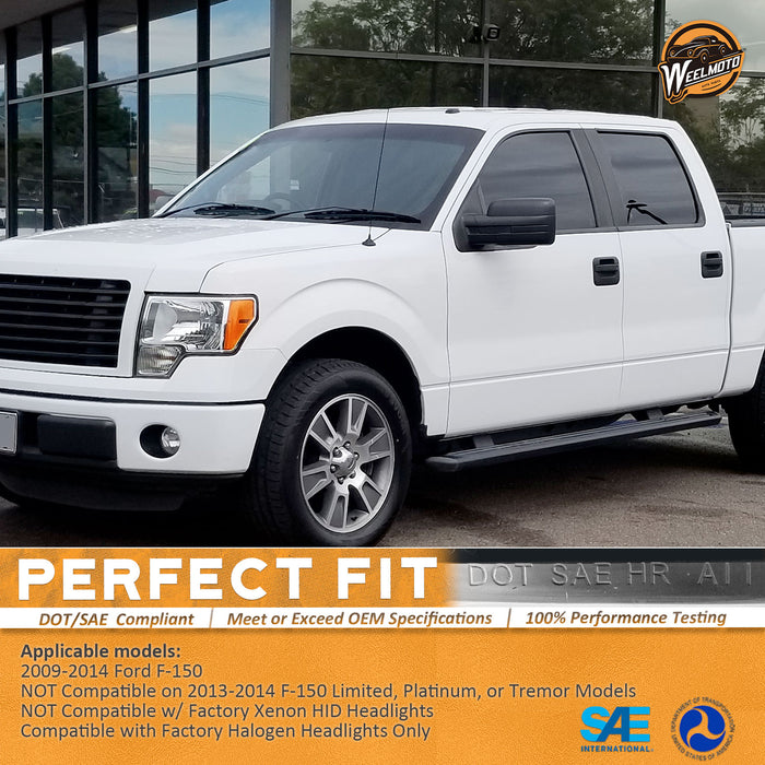 For 2009-2014 Ford F-150 Headlights (Chrome)