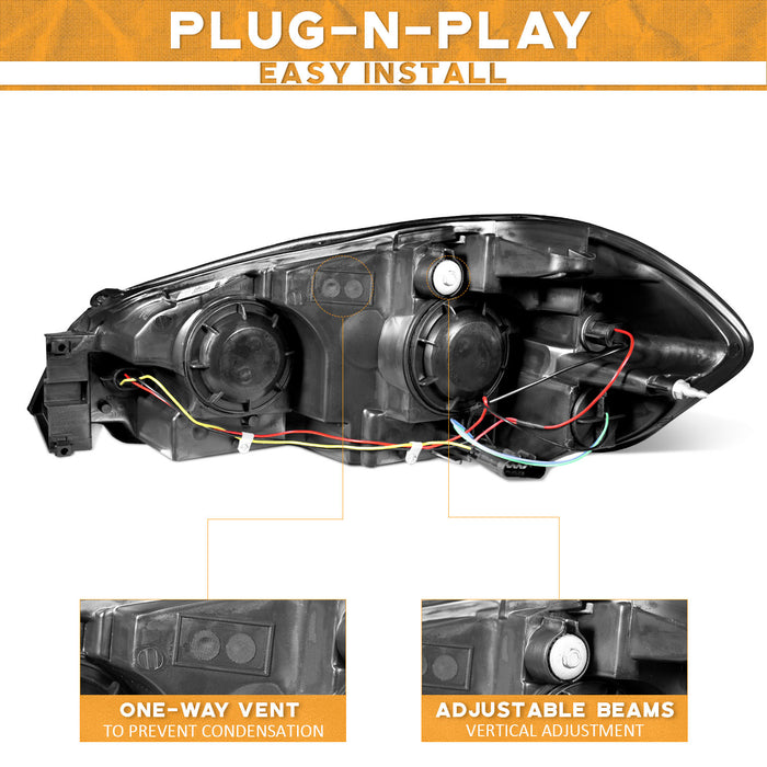Pair Headlight Assembly For Chevy Impala 2006-2013 & Monte Carlo 2006-2007 – Halogen