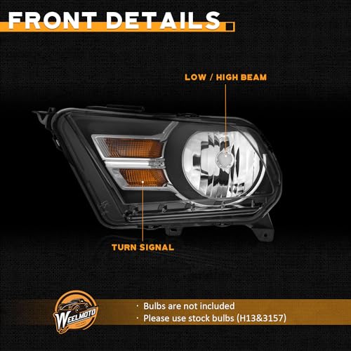 For 2010-2014 Ford Mustang Headlights (Black)
