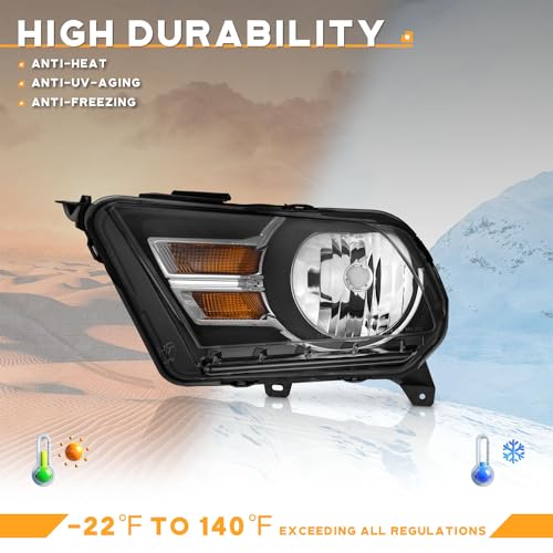 For 2010-2014 Ford Mustang Headlights (Black)