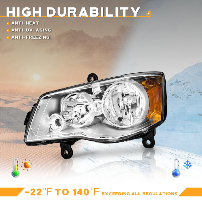 For 2011-2018 Dodge Grand Caravan Headlights(Chrome)