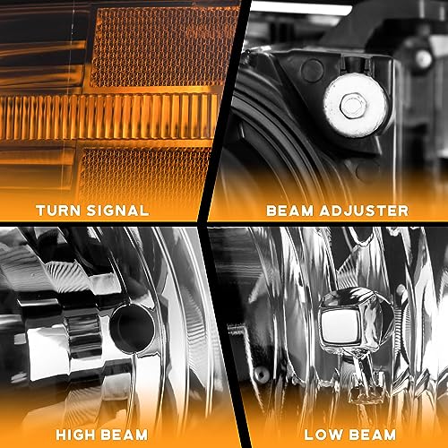 For 2014-2015 Chevrolet Silverado 1500 Headlights(Black)