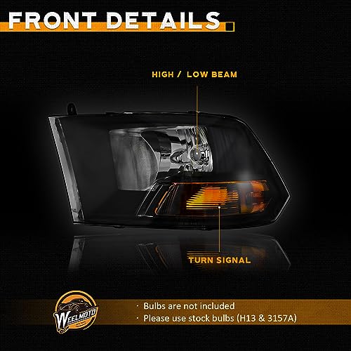 For 2009-2012 Dodge Ram 1500  Headlight,for 2010-2012 Dodge Ram 2500/3500 Headlight(Black)