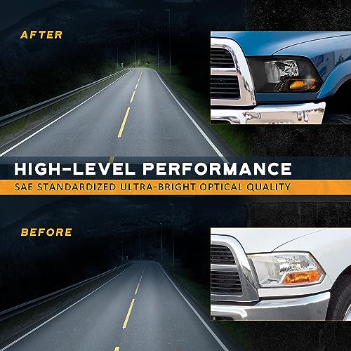 For 2009-2012 Dodge Ram 1500  Headlight,for 2010-2012 Dodge Ram 2500/3500 Headlight(Black)