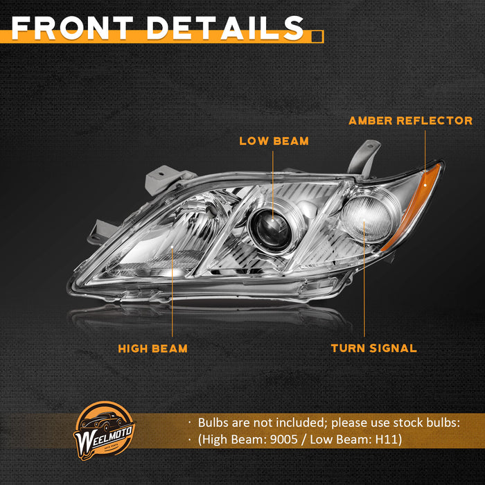 For 2007-2009 Toyota Camry US Version Headlight(Chrome)