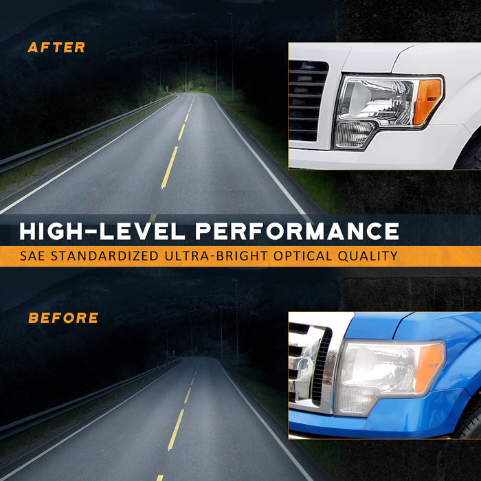For 2009-2014 Ford F-150 Headlights (Chrome)