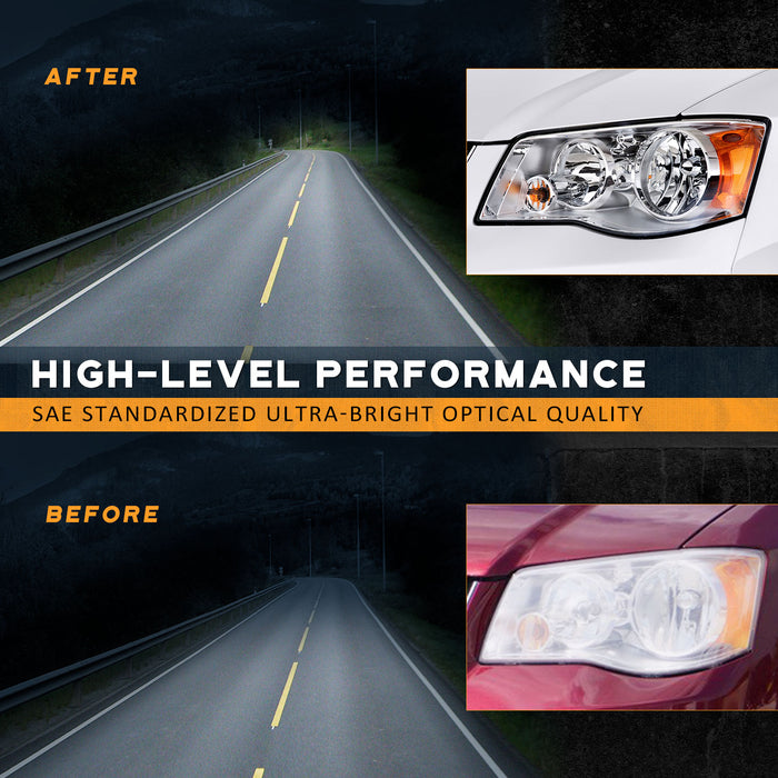 For 2011-2018 Dodge Grand Caravan Headlights(Chrome)