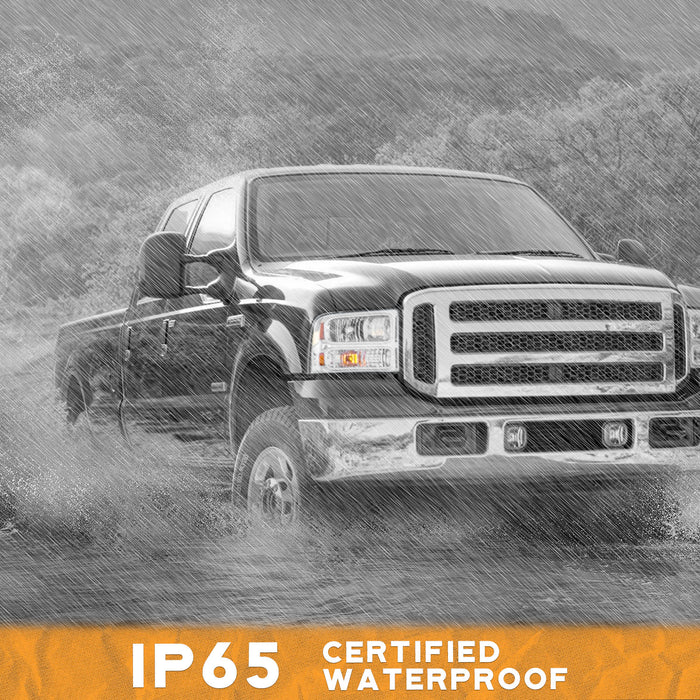 For 2005-2007 Ford F250 F350 F450 F550 Super Duty Headlight (Chrome)