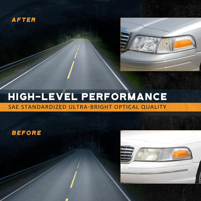For 1998-2011 Ford Crown Victoria Headlights (Chrome)