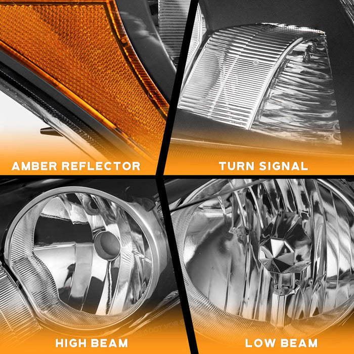 For 2008-2012 Honda Accord 4Dr Sedan Headlight (Black)