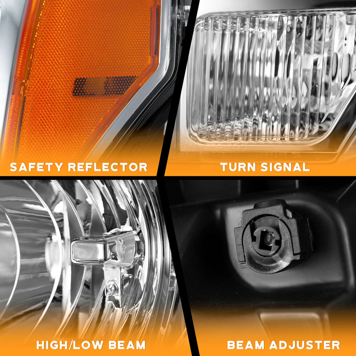 For 2009-2014 Ford F-150 Headlights (Chrome)
