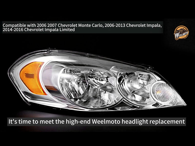For 06-13 Chevy Impala,2014-2015 Chevy Impala Limited/ 06-07 Chevy Monte Carlo Headlight (Chrome)