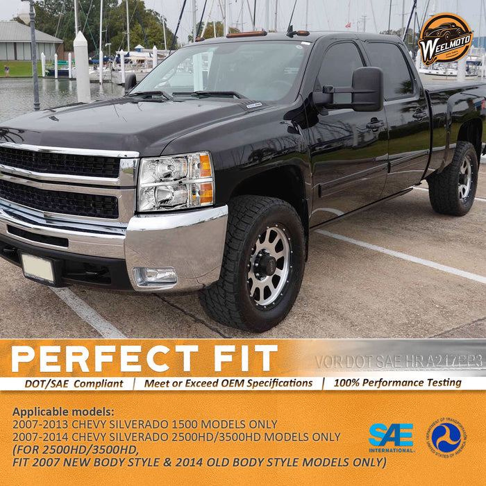 For 2007-2013 Chevy Silverado 1500 Headlights (Chrome)