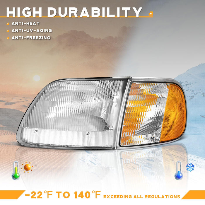 For 1997-2003 F150/1997-2002 Ford Expedition /1998-1999 F250 Selected Headlight (Chrome)