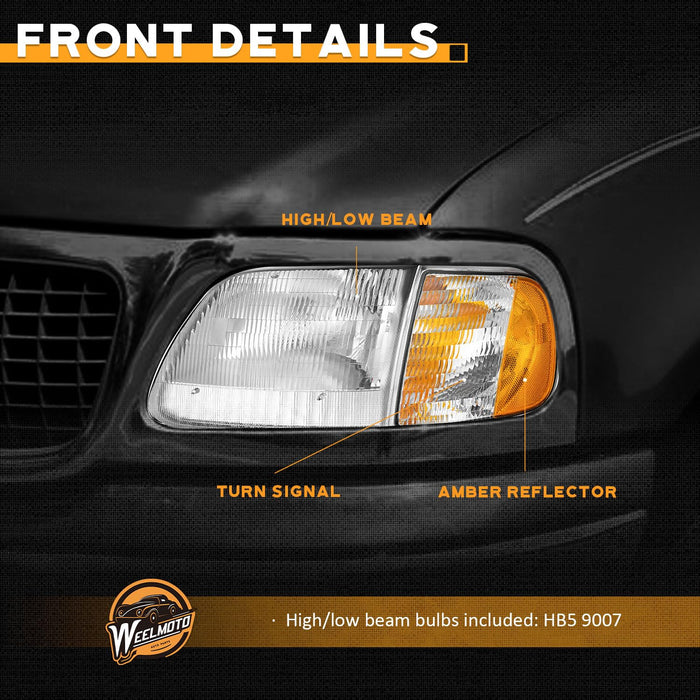 For 1997-2003 F150/1997-2002 Ford Expedition /1998-1999 F250 Selected Headlight (Chrome)