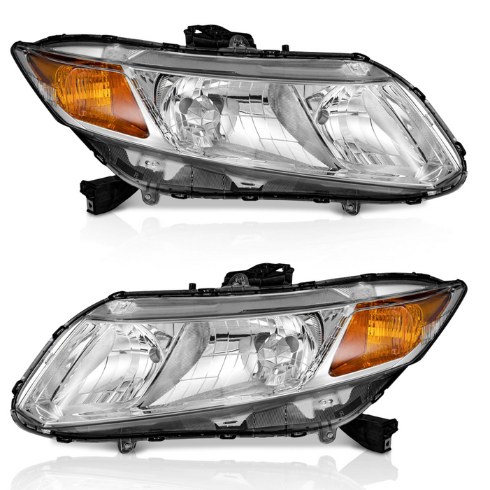 For 2012-2015 Honda Civic Sedan 4-Door 4Dr Coupe 2Dr Headlight (Chrome)