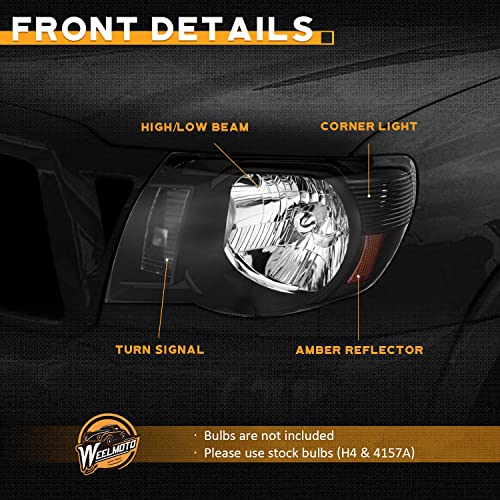 For 2005-2011 Toyota Tacoma Headlights (Black)