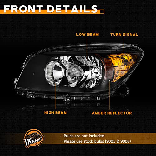 For 2006-2008 Toyota RAV4 Headlights (Black)