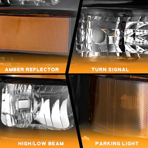 For 2008-2010 Ford F250 F350 F450 F550 Super Duty Headlights (Black)