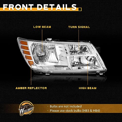 For 2009-2020 DODGE JOURNEY Headlights(Chrome)