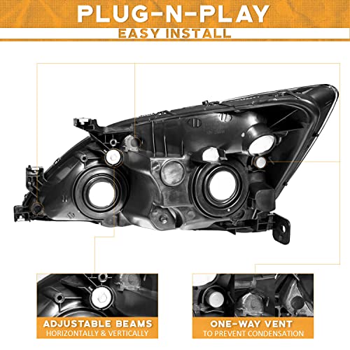 For 2003-2007 Honda Accord Headlights (Black)