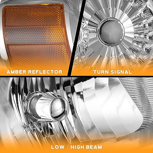 For 2005-2010 Chevy Cobalt,05-06 Pontiac Pursuit / 07-09 Pontiac G5 Headlights (Chrome)