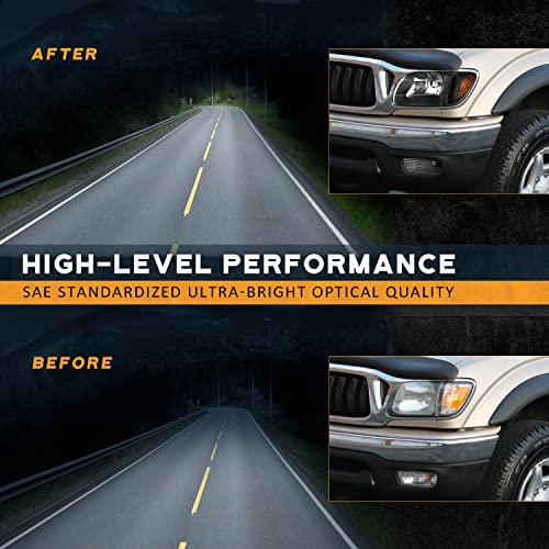 For 2001-2004 Toyota Tacoma Headlights +Corner Parking Signal Lights+Bumper Light 6PC Set (Black)