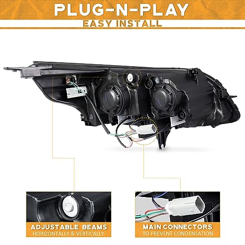 For 2013-2015 Chevy Malibu Left&Right Black Projector Headlights For 2013-2015 Chevy Malibu Left&Right Black Projector Headlights