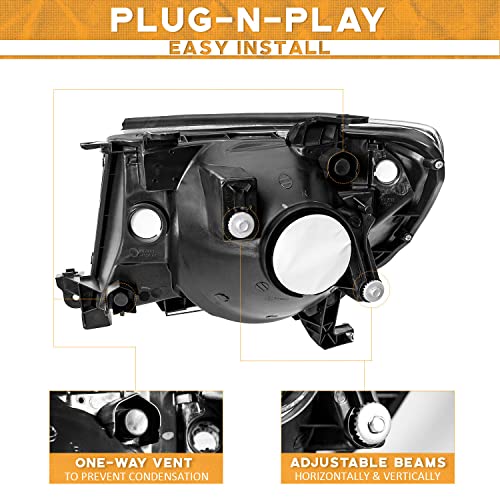 For 2005-2011 Toyota Tacoma Headlights (Black)