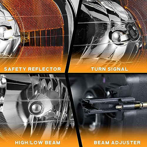 For 2002-2005 Dodge Ram 1500 Pickup,For 2003-2005 Dodge Ram 2500/3500 Pickup Headlights (Black)