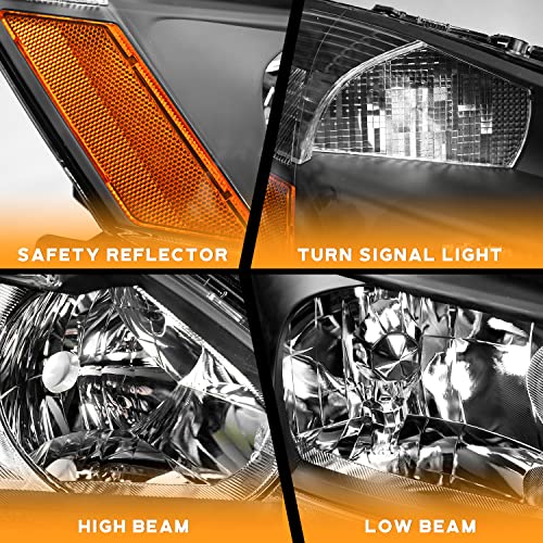 For 2003-2007 Honda Accord Headlights (Black)