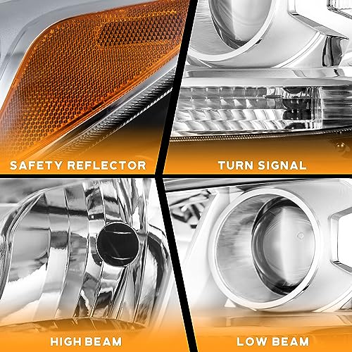 For 2013-2015 Chevy Malibu Headlights (Chrome)