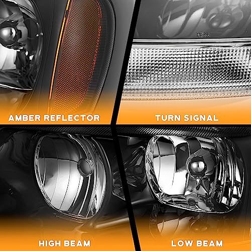 For 1999-2004 Jeep Grand Cherokee Headlight (Black)