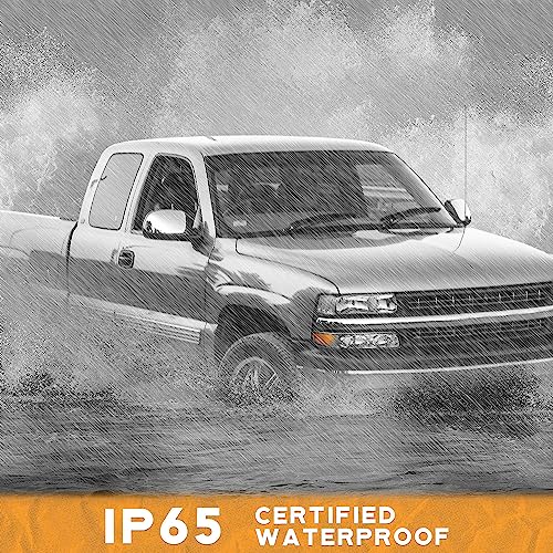 For 99-02 Chevy Silverado 1500 2500; for 01-02 Silverado 1500HD 2500HD 3500HD; for 00-06 Tahoe Suburban 1500 2500; Headlight+Bumper Parking Turn Signal Marker Light 4PCS (Chrome)